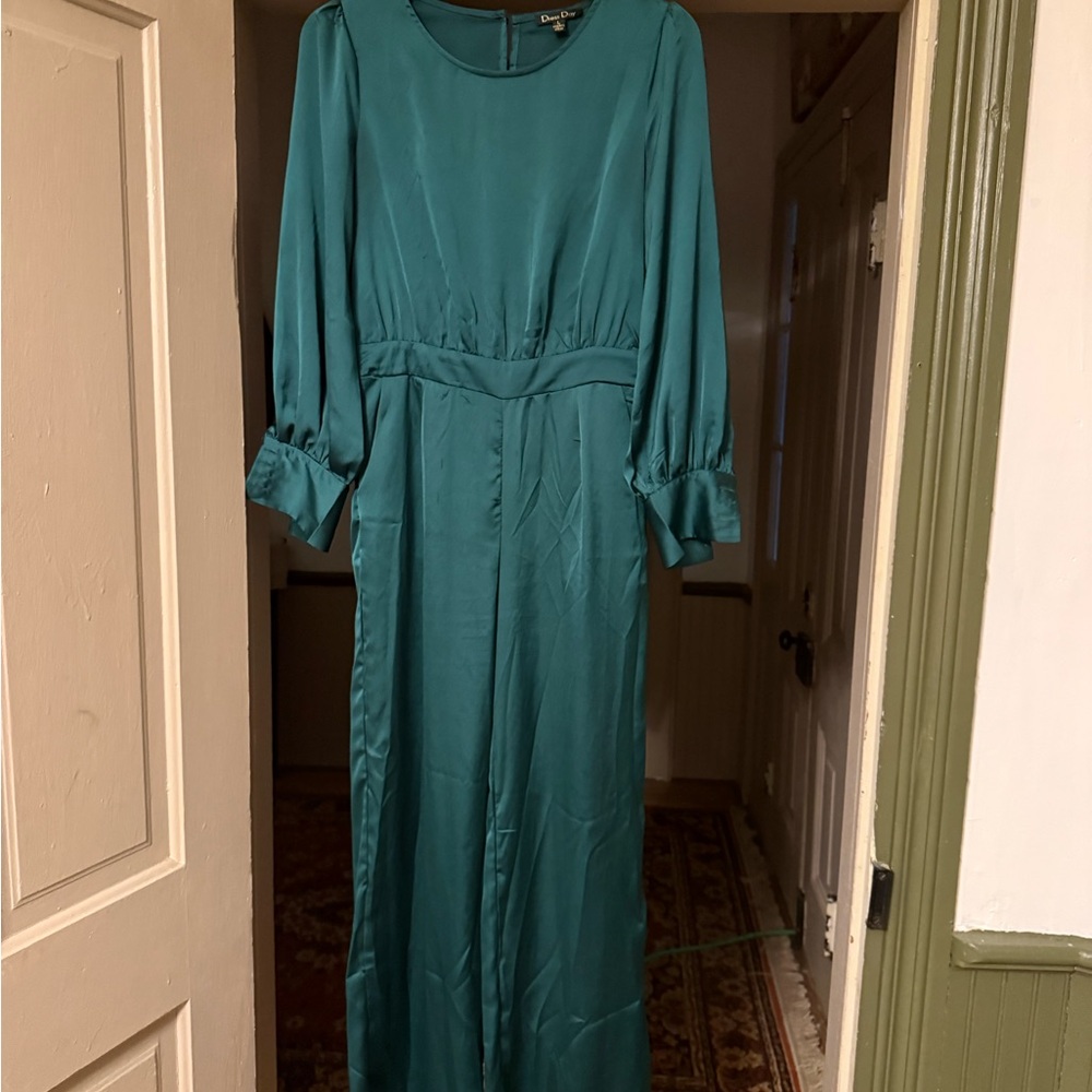 Elegant Teal Long Sleeve jumpsuit